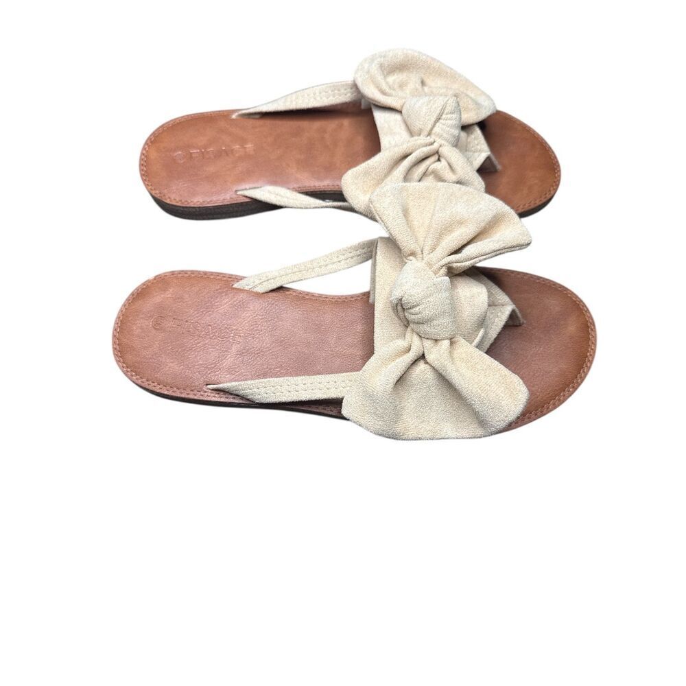 FISACE Womens Slip On Sandal, Ring Toe Strappy Summer Gladiators Size: 9 1/2